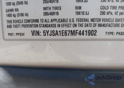 2021 Tesla Model S from USA, damaged, VIN 5YJSA1E67MF441902